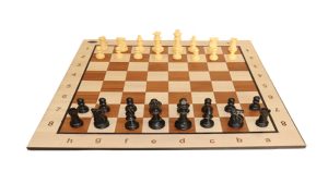 صفحه کلاسیک و مهره فدراسیونی مستر شطرنج رنگ قهوه ای کرمی