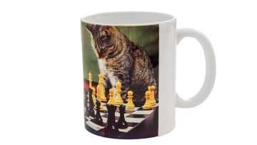 ماگ شطرنجی طرح گربه و شطرنج