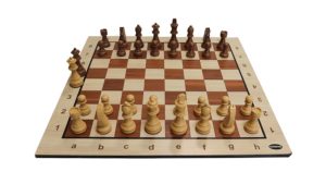 صفحه شطرنج کلاسیک و مهره چوبی فدراسیونی رنگ کرمی