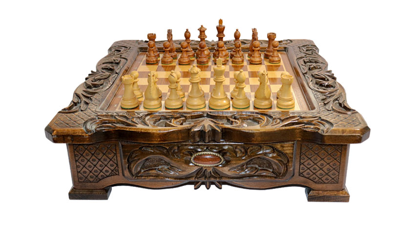 صفحه و مهره شطرنج چوبی مدل کوبایی